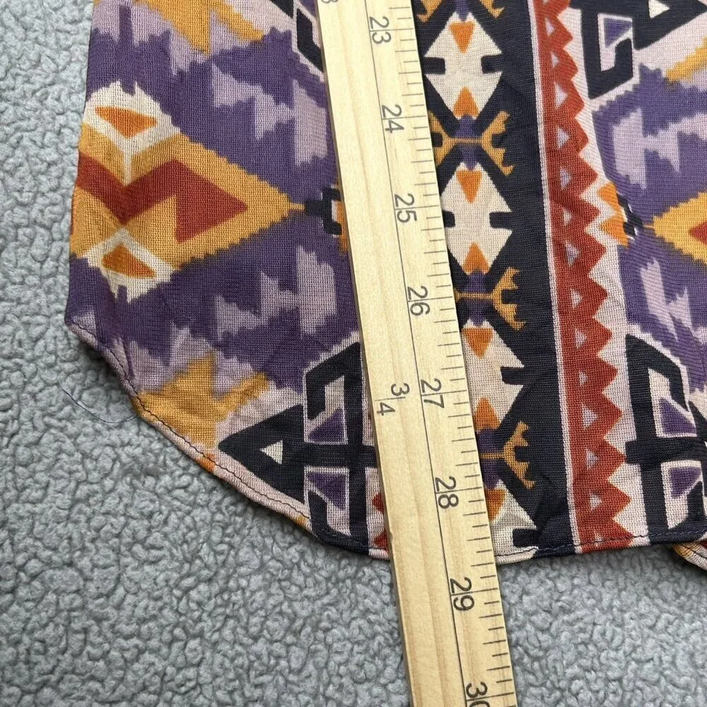 Vintage 70s Charisma Shirt Mens Large 16.5 Aztec Disco Lightweight Button Up